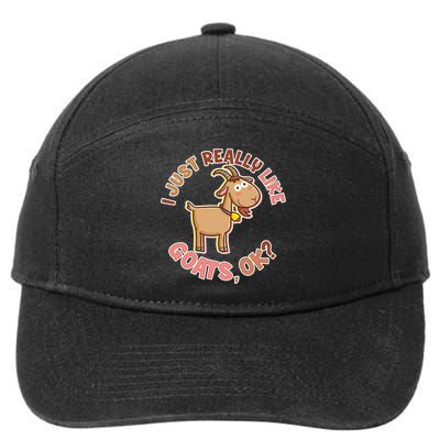 I Just Really Like Goats Ok? 7-Panel Snapback Hat