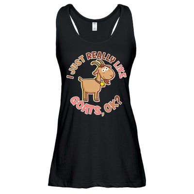 I Just Really Like Goats Ok? Ladies Essential Flowy Tank