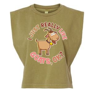 I Just Really Like Goats Ok? Garment-Dyed Women's Muscle Tee