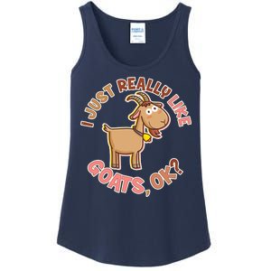 I Just Really Like Goats Ok? Ladies Essential Tank