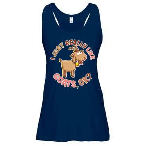 I Just Really Like Goats Ok? Ladies Essential Flowy Tank