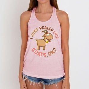 I Just Really Like Goats Ok? Women's Knotted Racerback Tank