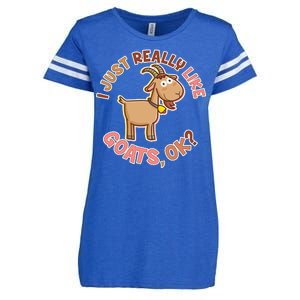 I Just Really Like Goats Ok? Enza Ladies Jersey Football T-Shirt