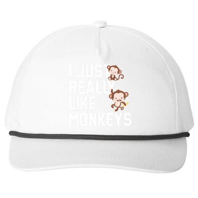 I Just Really Like Monkeys Snapback Five-Panel Rope Hat