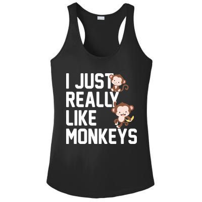I Just Really Like Monkeys Ladies PosiCharge Competitor Racerback Tank