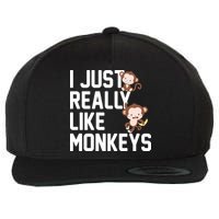 I Just Really Like Monkeys Wool Snapback Cap