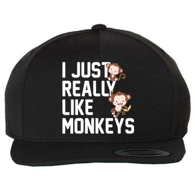 I Just Really Like Monkeys Wool Snapback Cap