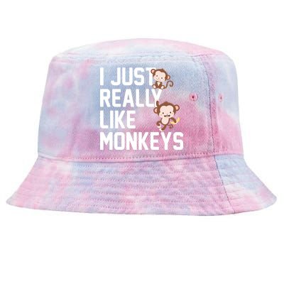 I Just Really Like Monkeys Tie-Dyed Bucket Hat