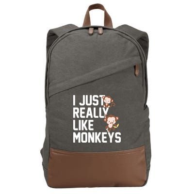 I Just Really Like Monkeys Cotton Canvas Backpack