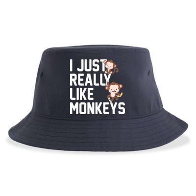 I Just Really Like Monkeys Sustainable Bucket Hat