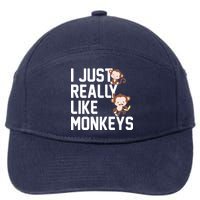 I Just Really Like Monkeys 7-Panel Snapback Hat