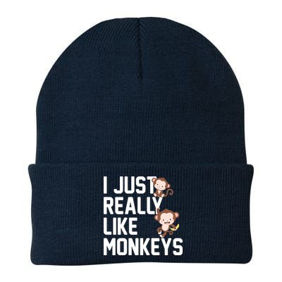 I Just Really Like Monkeys Knit Cap Winter Beanie