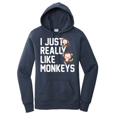 I Just Really Like Monkeys Women's Pullover Hoodie
