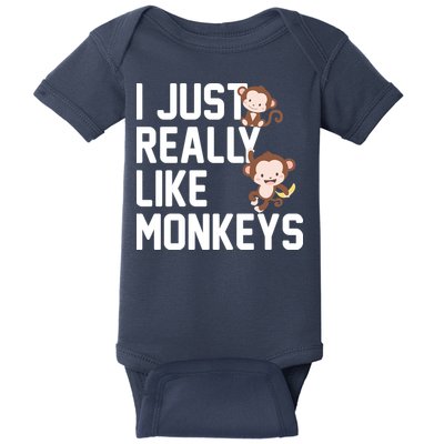 I Just Really Like Monkeys Baby Bodysuit
