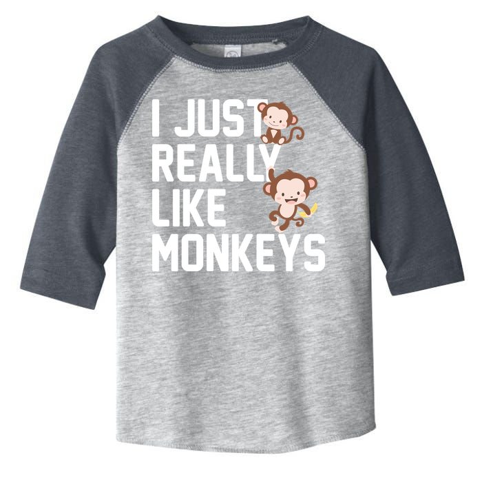 I Just Really Like Monkeys Toddler Fine Jersey T-Shirt