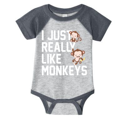 I Just Really Like Monkeys Infant Baby Jersey Bodysuit