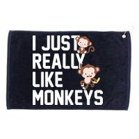 I Just Really Like Monkeys Grommeted Golf Towel