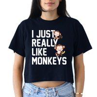 I Just Really Like Monkeys Crop Top