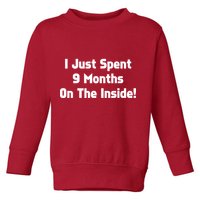 I Just Spent 9 Months on the Inside Toddler Sweatshirt