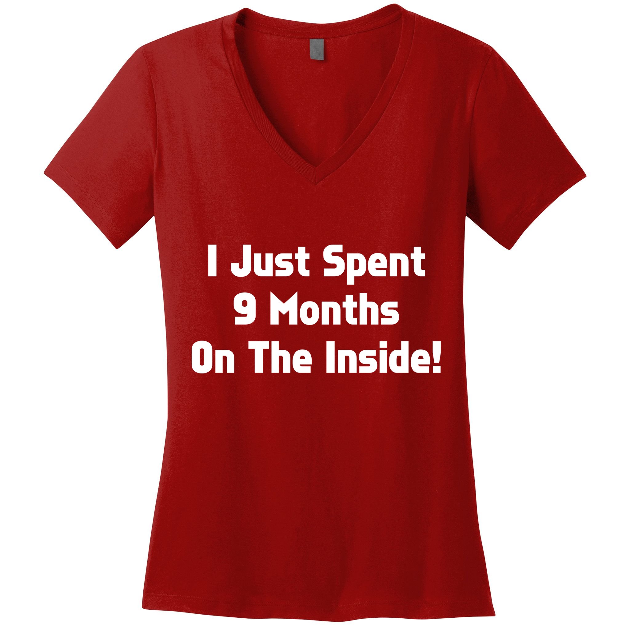 I Just Spent 9 Months on the Inside Women's V-Neck T-Shirt