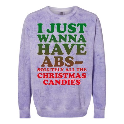 I Just Want Abs Christmas Candles Colorblast Crewneck Sweatshirt