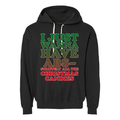 I Just Want Abs Christmas Candles Garment-Dyed Fleece Hoodie