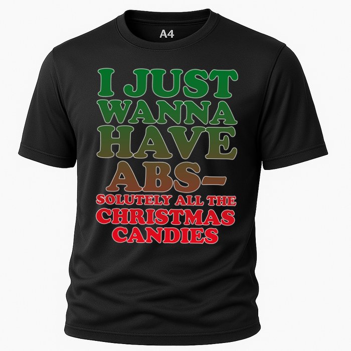 I Just Want Abs Christmas Candles Cooling Performance Crew T-Shirt