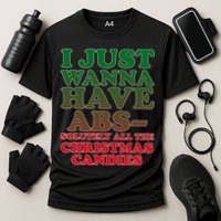 I Just Want Abs Christmas Candles Cooling Performance Crew T-Shirt