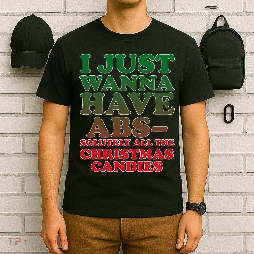I Just Want Abs Christmas Candles T-Shirt