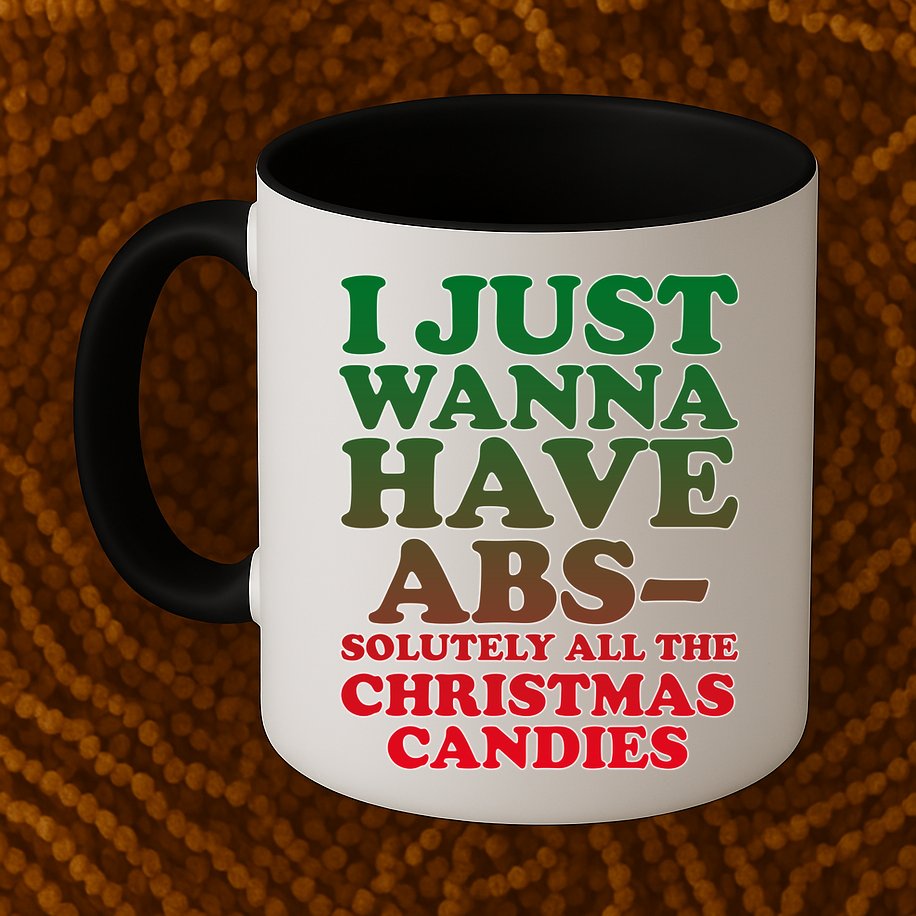 I Just Want Abs Christmas Candles Mug