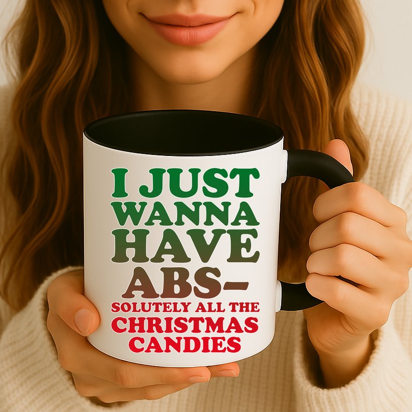I Just Want Abs Christmas Candles Mug