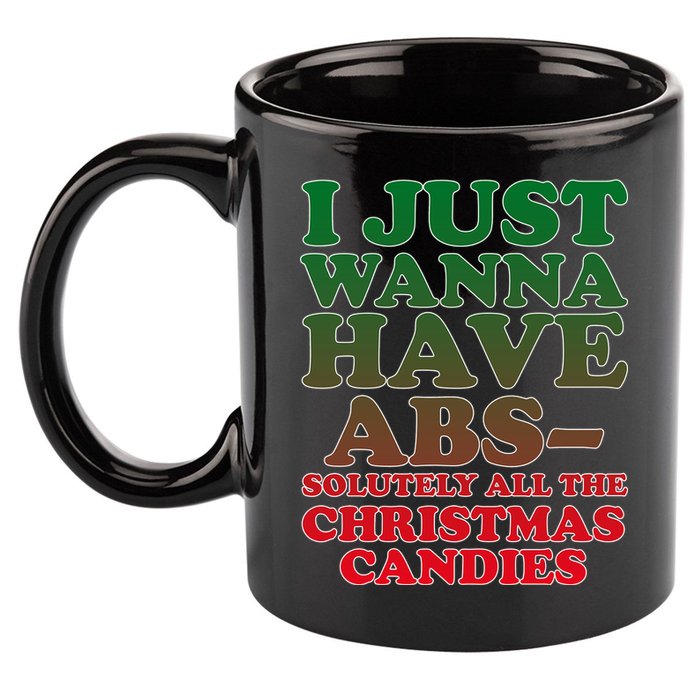 I Just Want Abs Christmas Candles 11oz C Handle Ceramic Mug