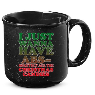 I Just Want Abs Christmas Candles 15oz Campfire Ceramic Mug