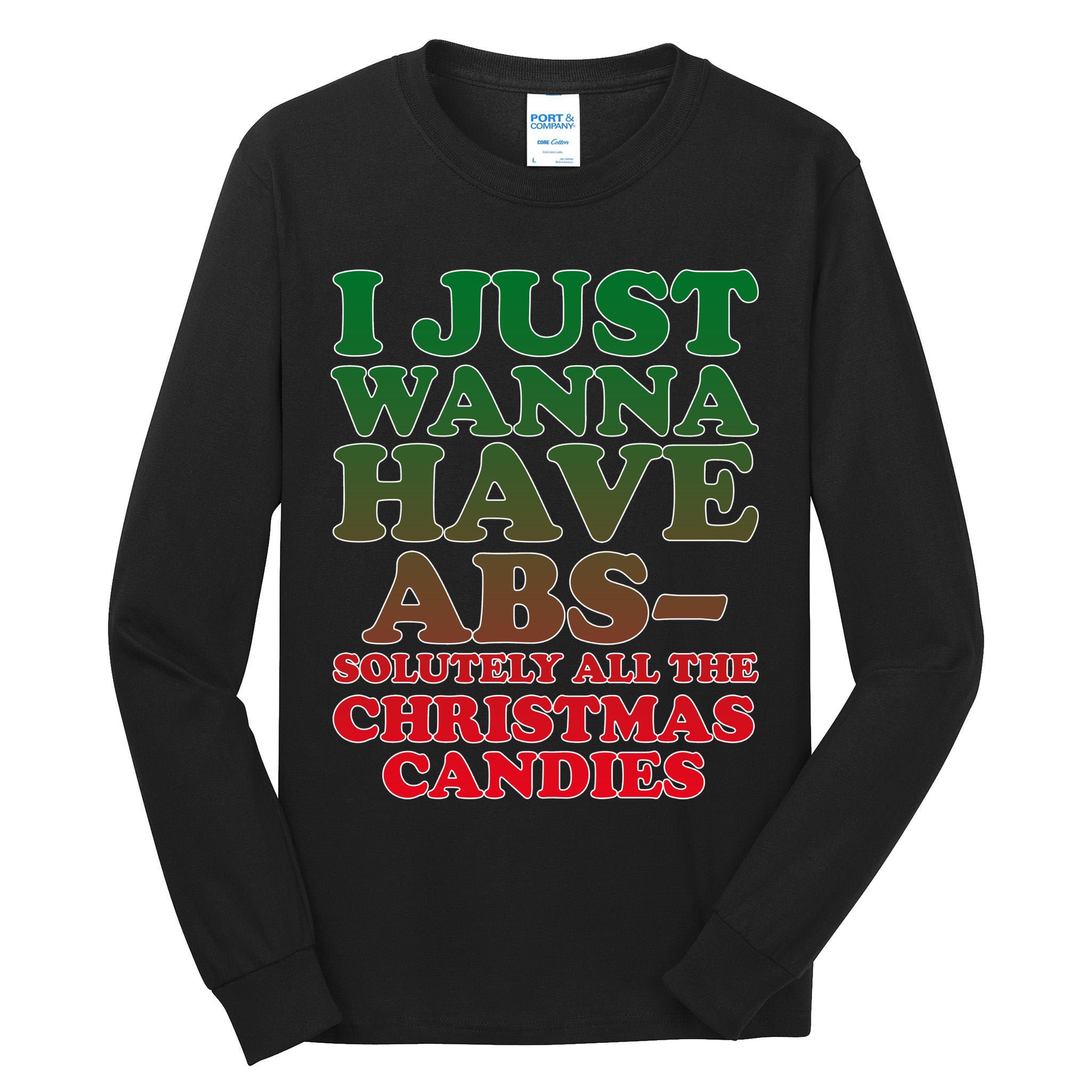 I Just Want Abs Christmas Candles Tall Long Sleeve T-Shirt