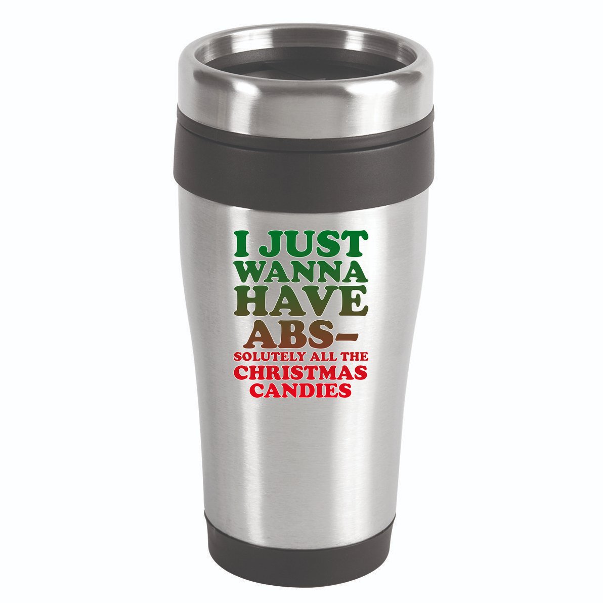 I Just Want Abs Christmas Candles 16oz Travel Tumbler