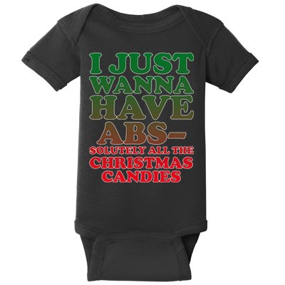 I Just Want Abs Christmas Candles Baby Bodysuit