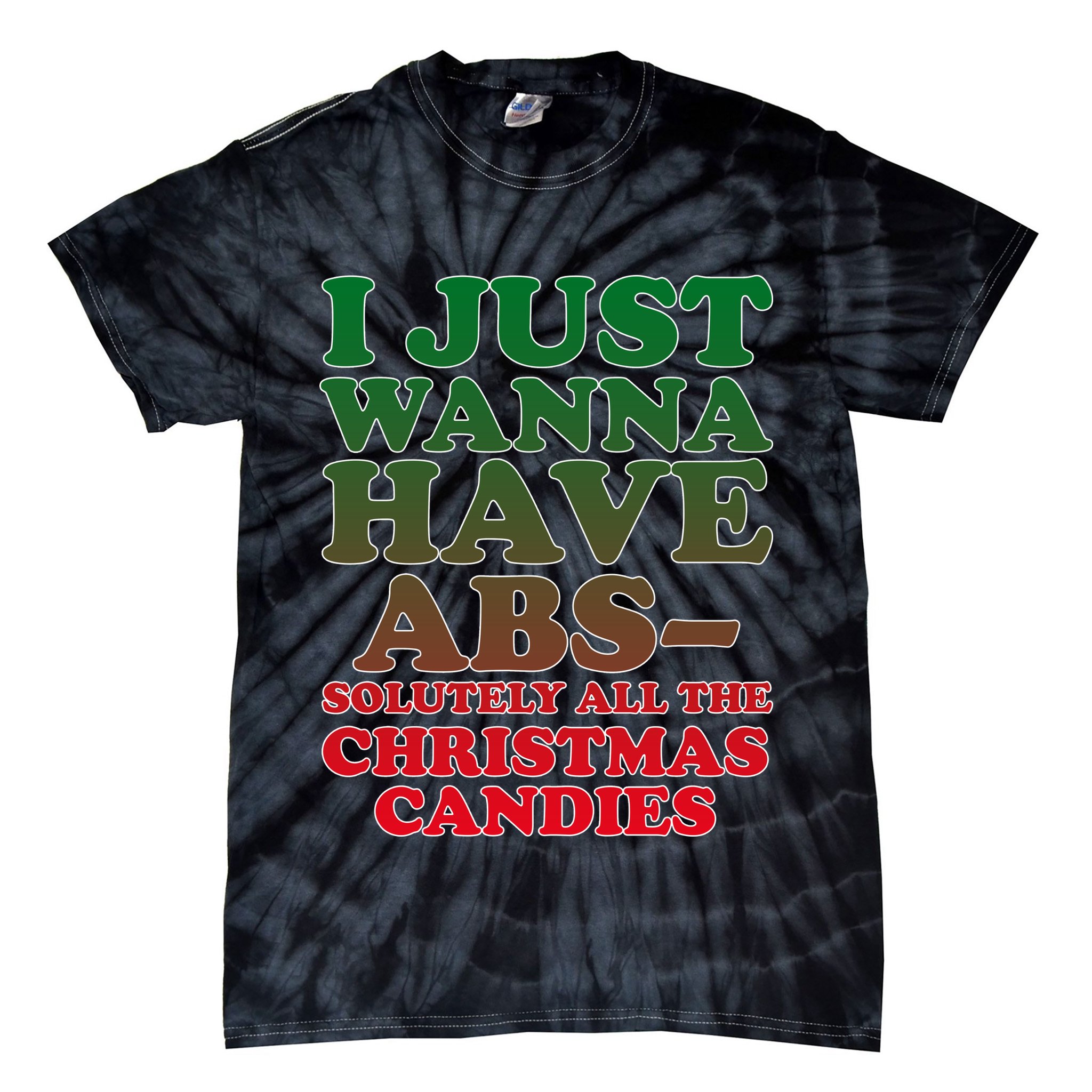 I Just Want Abs Christmas Candles Tie-Dye T-Shirt