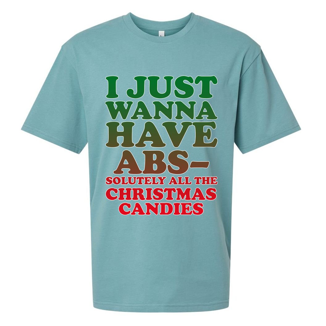 I Just Want Abs Christmas Candles Sueded Cloud Jersey T-Shirt