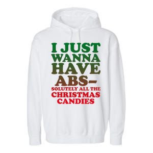 I Just Want Abs Christmas Candles Garment-Dyed Fleece Hoodie