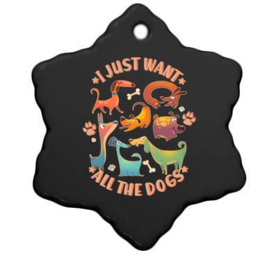 I Just Want All The Dogs Ceramic Star Ornament