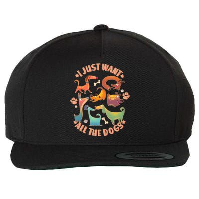 I Just Want All The Dogs Wool Snapback Cap