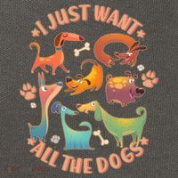 I Just Want All The Dogs Cotton Canvas Backpack