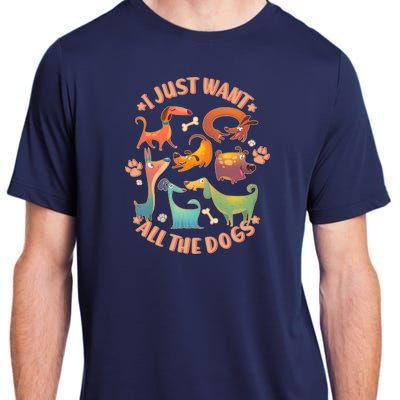 I Just Want All The Dogs Adult ChromaSoft Performance T-Shirt