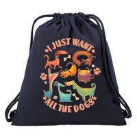 I Just Want All The Dogs Drawstring Bag