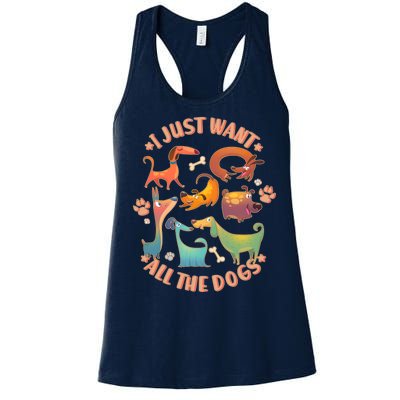 I Just Want All The Dogs Women's Racerback Tank