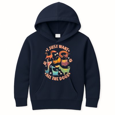 I Just Want All The Dogs Kids Hoodie