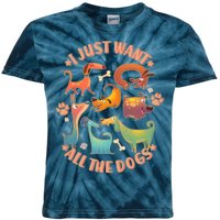 I Just Want All The Dogs Kids Tie-Dye T-Shirt