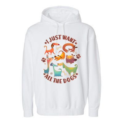 I Just Want All The Dogs Garment-Dyed Fleece Hoodie