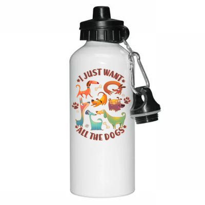 I Just Want All The Dogs Aluminum Water Bottle