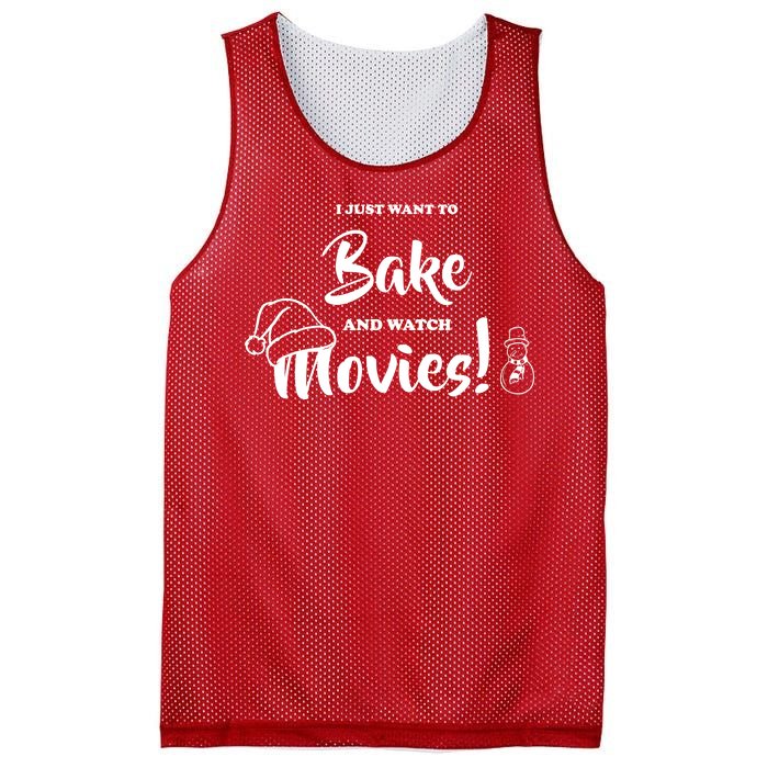 I Just Want To Bake And Watch Christmas Movies Mesh Reversible Basketball Jersey Tank